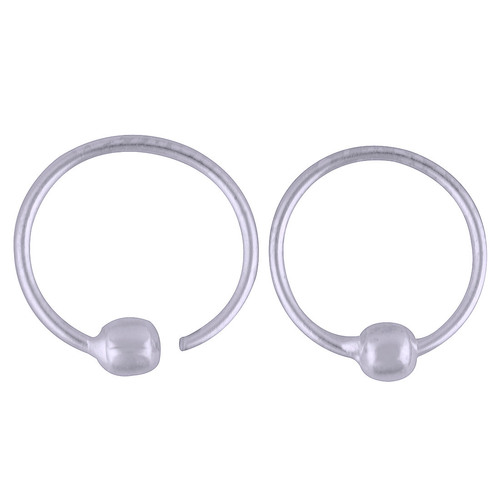 Plain 925 Sterling Solid Silver Bali Earrings