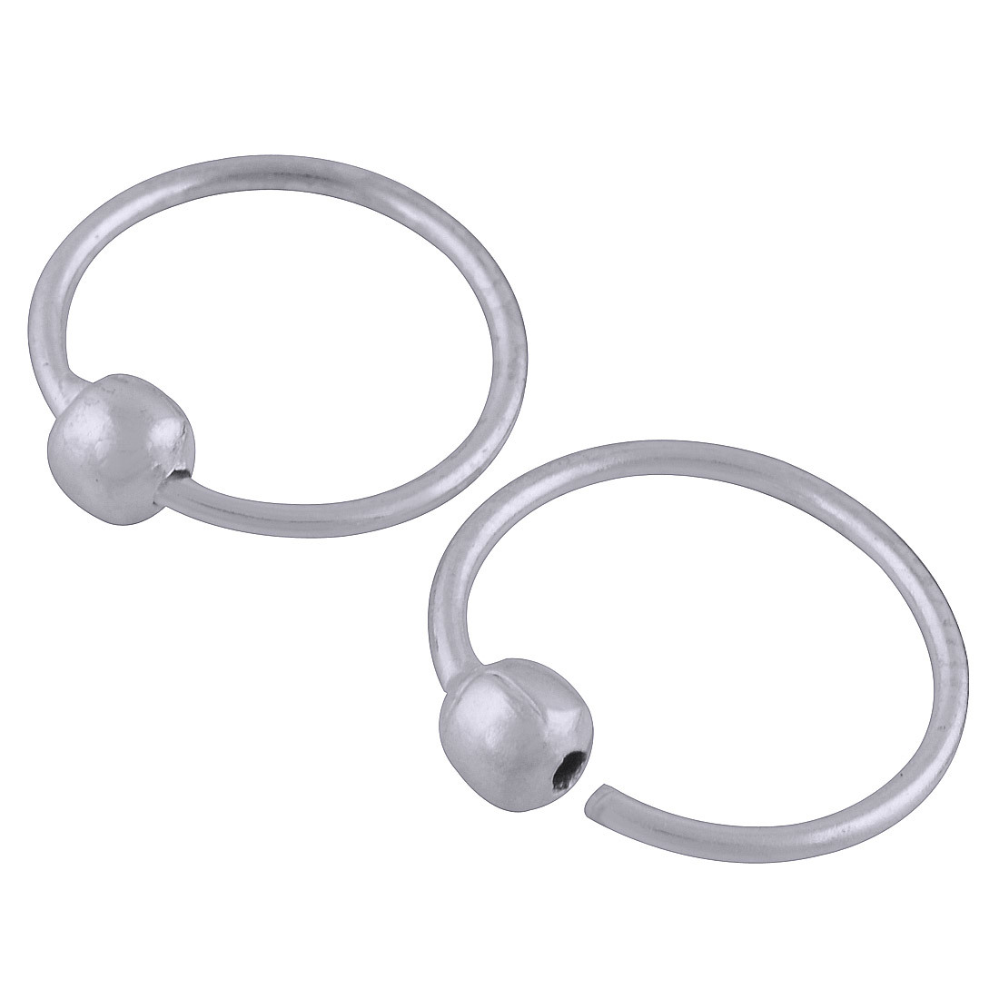 Plain 925 Sterling Solid Silver Bali Earrings