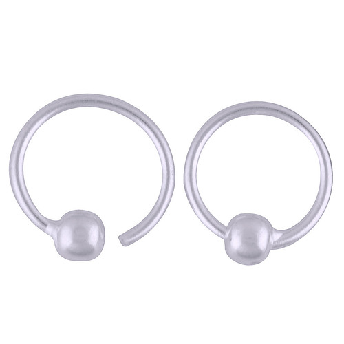 Plain 925 Sterling Solid Silver Bali Earrings