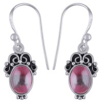 Amethyst Natural Gemstone 925 Sterling Solid Silver Oval Cabochon Handmade Earrings