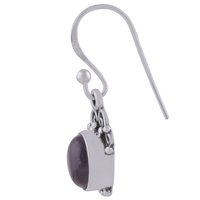 Amethyst Natural Gemstone 925 Sterling Solid Silver Oval Cabochon Handmade Earrings