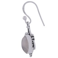 Rainbow Natural Gemstone 925 Sterling Solid Silver Oval Cabochon Handmade Earrings