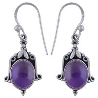 Lapis Natural Gemstone 925 Sterling Solid Silver Oval Cabochon Handmade Earrings