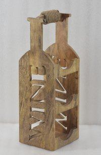 Bottle Stand And Jute Handle - Color: Brown