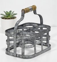 Metal Bottle Stand With Wooden Handle - Material Grade: Standard Grade