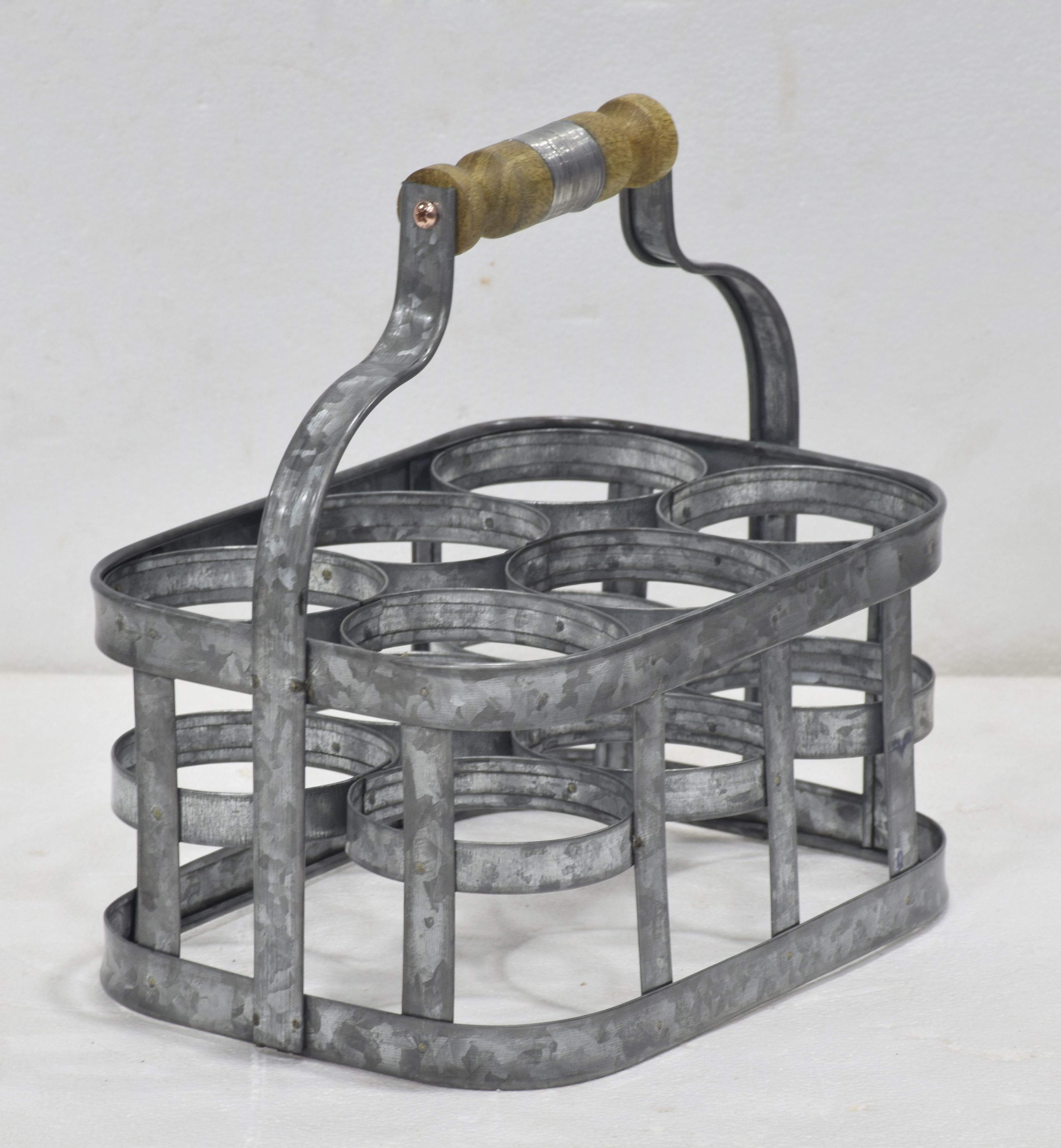 Metal Bottle Stand With Wooden Handle