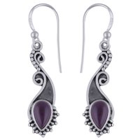 Labradorite Natural Gemstone 925 Sterling Solid Silver Pear Cabochon Handmade Earrings