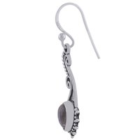 Labradorite Natural Gemstone 925 Sterling Solid Silver Pear Cabochon Handmade Earrings