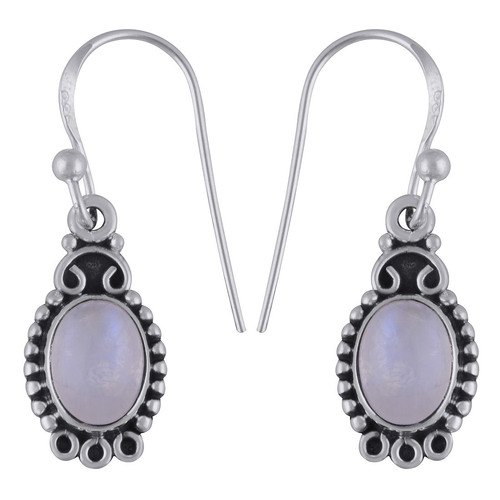Rainbow Natural Gemstone 925 Sterling Solid Silver Oval Cabochon Handmade Earrings