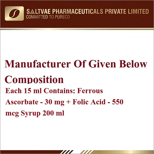 200 ML Ferrous Ascorabate-30 MG Folic Acid-550 MCG Syrup