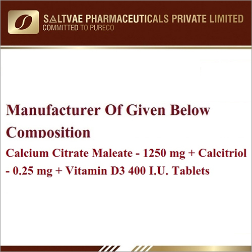 Calcium Citrate Malate-1250 MG Calcitriol-0.25 MG Vitamin D3 400 IU Tablets
