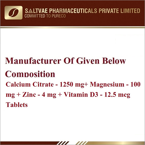 Calcium Citrate-1250 MG Magnesium-100 MG Zinc-4 MG Vitamin D3 12.5 MCG Tablets
