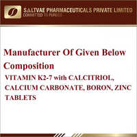Vitamin K2-7 With Calcitriol Calcium Carbonate, Boron Zinc Tablets