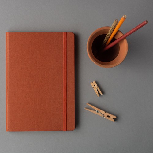Comma Weave - A5 Size - Hard Bound Notebook (Brown)