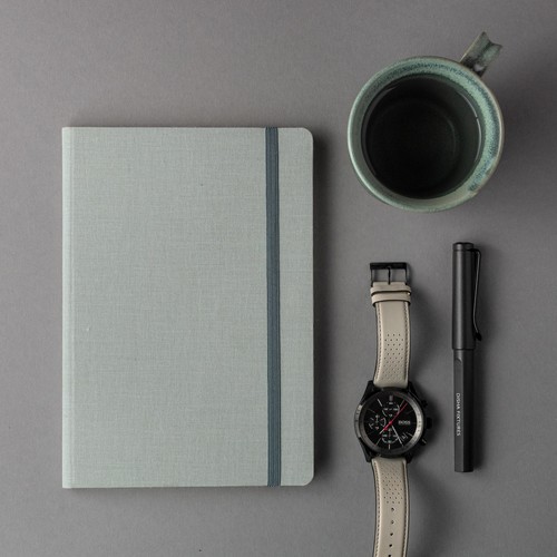 Comma Weave - A5 Size - Hard Bound Notebook (Grey)