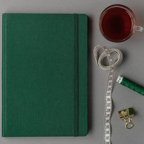 Comma Weave - A5 Size - Hard Bound Notebook (Olive Green)