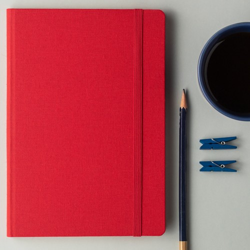 Comma Weave - A5 Size - Hard Bound Notebook (Red)