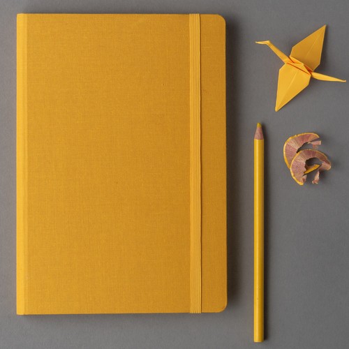 Comma Weave - A5 Size - Hard Bound Notebook (Yellow)