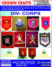 Handmade Multicolor Embroidery Badges - Fabric, Custom Sizes, Military Division Emblems, Durable Finish