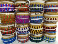 Bridal Lace - Polyester, 2-3 Inches Wide, 18 Meters Long | Multicolor Tassel Pattern For Bridal Garment Embellishment, Apparel Trim, Craft Projects