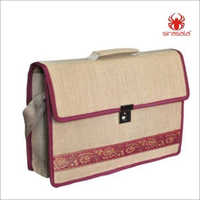 Executive Jute Bag - 15 X 12 X 4 Inches, Brown Jute Fabric, Adjustable Shoulder Strap, Zipper Closure, Ideal For Travel And Work