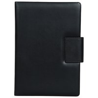 Hardbound Notebook - A5 Size (21x14.5 Cm) - Black | High Quality Pu Leather Cover, Magnetic Flap, Satin Ribbon Bookmark, 192 Ruled Pages