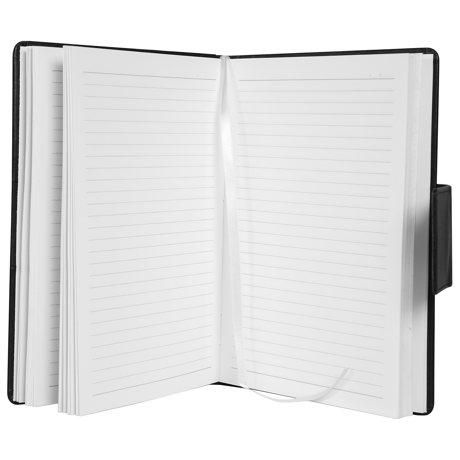 Hardbound Notebook With Magnetic Flap - A5 Size - (Black)