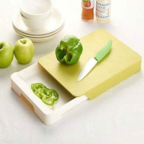 2 In 1 Cut & Wash Chopping Board With Stainless Steel Knife