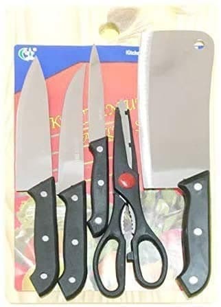 Wooden Chopping Board 5-pcs Knife Set