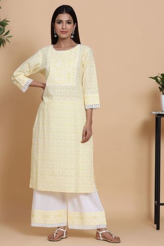 Kurta And Straight Plazo Set