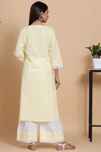 Kurta And Straight Plazo Set