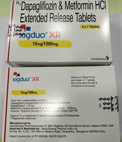 Xigduo Xr 10mg 1000mg Dapagliflozin and Metformin Tablet