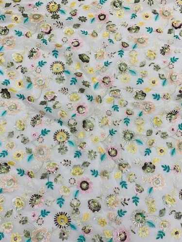 Available In Different Colour Embroidery Viscose Georgete Fabric