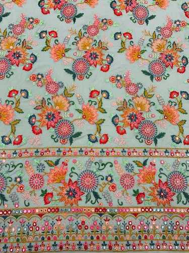 Washable Embroidery Poly Georgete Fabric