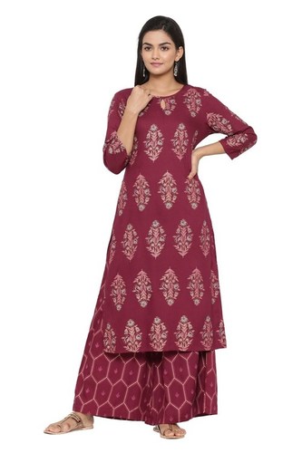 Ladies Kurta and Straight Plazo Set
