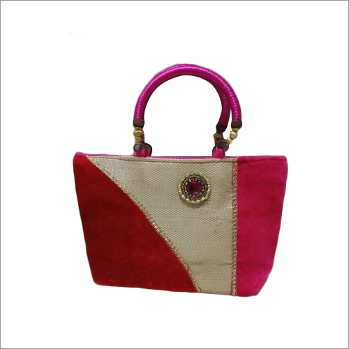 Wedding Handbag - Cotton Material, 10x9 Inches | Available in Red, Pink, Purple, Green, and Golden with Unique Patterns and Exclusive Designs