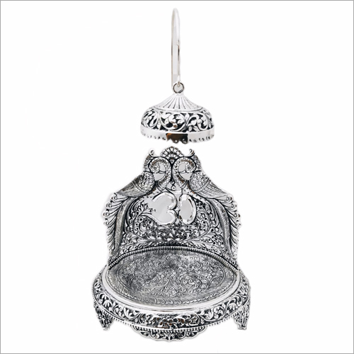 Silver Antique Oxidised Singhasan Pooja Items