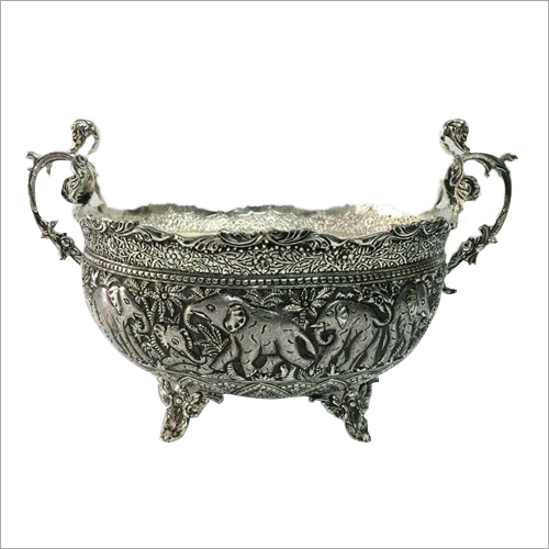 925 Silver Antique Oxidised Fruits Bowl
