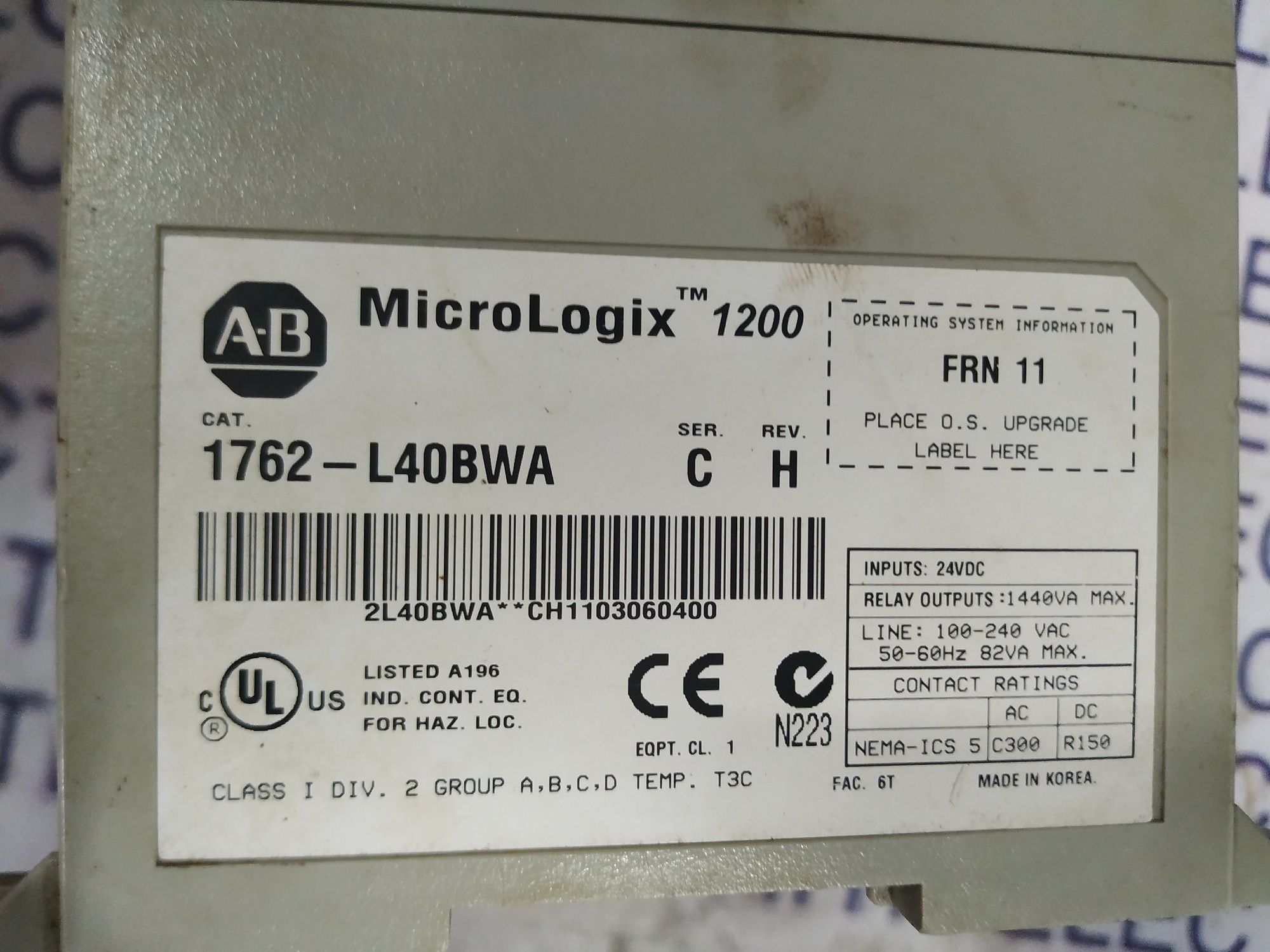 Allen-bradley Micrologix Plc 1762-l40bwa