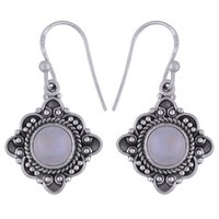 Labradorite Natural Gemstone 925 Sterling Solid Silver Round Cabochon Stone Handmade Earrings
