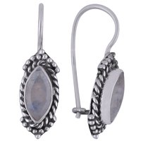 Amethyst Natural Gemstone 925 Sterling Solid Silver Marquise Cut Stone Handmade Earrings