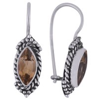 Amethyst Natural Gemstone 925 Sterling Solid Silver Marquise Cut Stone Handmade Earrings