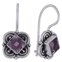 Peridot Natural Gemstone 925 Sterling Solid Silver Square Cut Stone Handmade Earrings