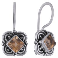 Peridot Natural Gemstone 925 Sterling Solid Silver Square Cut Stone Handmade Earrings