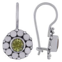 Peridot Natural Gemstone 925 Sterling Solid Silver Square Cut Stone Handmade Earrings