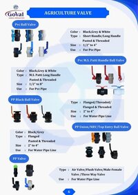 Pvc Plastic Ball Valve - Application: Hdpe Pipe