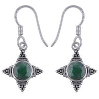 Garnet Natural Gemstone 925 Sterling Solid Silver Round Cut Stone Handmade Earrings