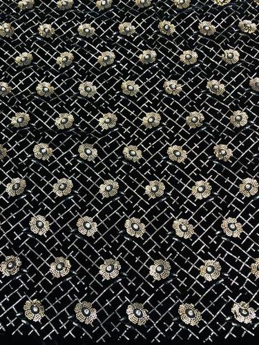 Embroidery Velvet Fabric - Heavy Sequence Work, Exceptionally Soft & Washable in Various Colors
