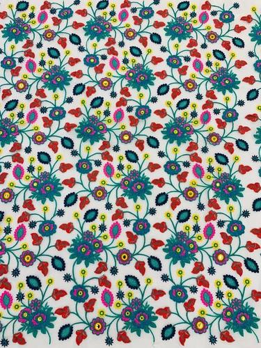 Embroidery Viscose Georgete Fabric - 44 Inch Width, Multi-Coloured Thread Work | Exceptionally Soft, Washable, Available in Different Colors