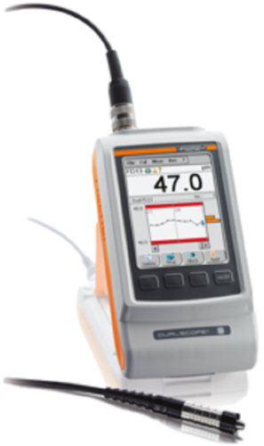 Helmut Fischer Coating Thickness Gauge - Plastic Material, 22cm Length, White Color | Precision Measuring Probes, High-Resolution Touchscreen Display, USB Connectivity, Extensive Data Management Functions